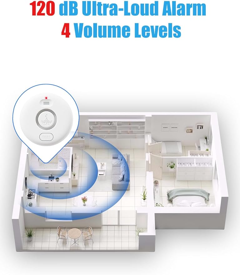 3 Pcs WD71 Water Leak Alarm Detector, 120dB Loud Alert Water Sensor, Can Use - Image 3