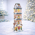 MOMENTS IN TIME Lighted Christmas Clock Tower 14.5” LED Hand-Painted Polyresin by MomentsInTime