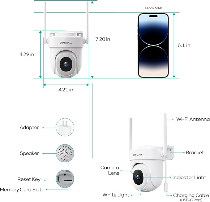 ZUMIMALL 2.5K Wired Cameras for Home Security, 2.4G/5G WiFi Outdoor Security - Image 8