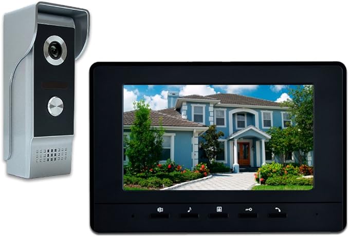 Wired Video Intercom System, 7 Inch Video Doorbell Door Camera Kit | Dual-way by AMOCAM