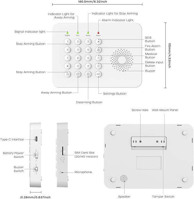 Home Security System with WiFi/4G Phone App Alerts Alarm System, Door Window - Image 9