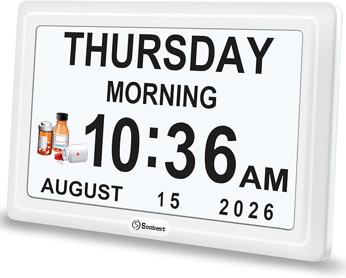 Soobest Dementia Digital Clock for Seniors Elderly, 20 Alarm Reminders 3 by Soobest