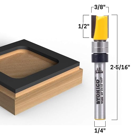 YONICO Router Bits Pattern Bit Flush Trim 3/8-Inch Diameter 1/4-Inch Shank - Image 2