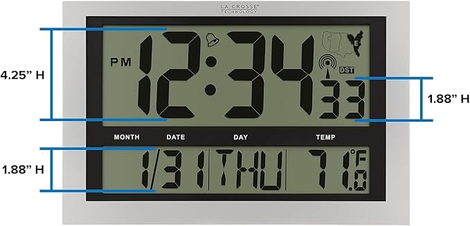 La Crosse Technology Atomic Wall/Table Clock, 10.75-inch H x 16.75-inch W x - Image 5
