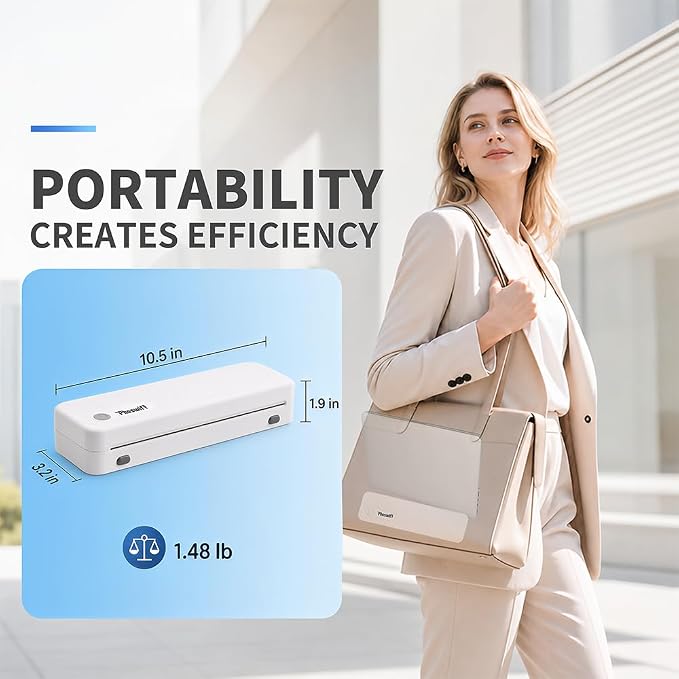 Portable Thermal Printer for Laptop, Inkless Bluetooth Printer Support 8.5" X - Image 4