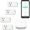 YoLink Smart Energy Plug 15A – 4-Pack, 1/4 Mile LoRa Range, High-Power Devices by YoLink