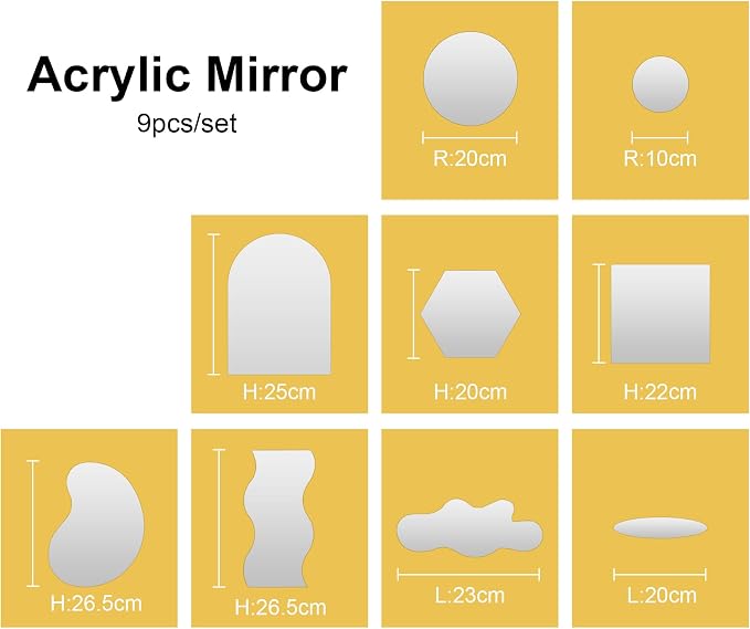 Meking 9PCS Product Photography Props Acrylic Mirror Glass Simulated Photoshoot - Image 7
