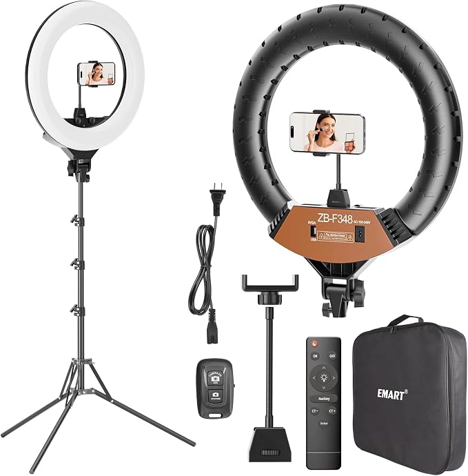 EMART 18-inch Ring Light with Stand, 2800-6500K LED Photography Lighting Kit by EMART