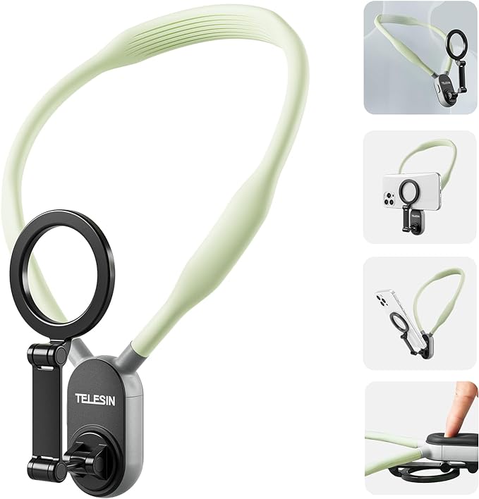 TELESIN Magnetic Neck Mount for Phones, Cell Phone Holder Stand Hanging on Neck by telesin