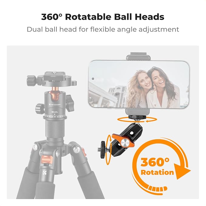 K&F CONCEPT Articulating Mini Magic Arm 360° Swivel Dual Ball Heads - Image 2
