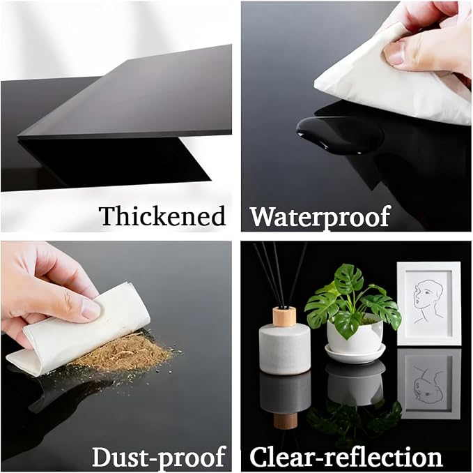2 PCS Board Photo Backdrop, 16x12 Inch Black Double Sided Matte and Reflective - Image 4