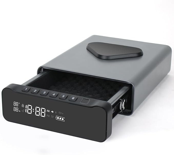 FTOP Biometric Fingerprint Gun Safe, Clock Handgun Safe - Image 8