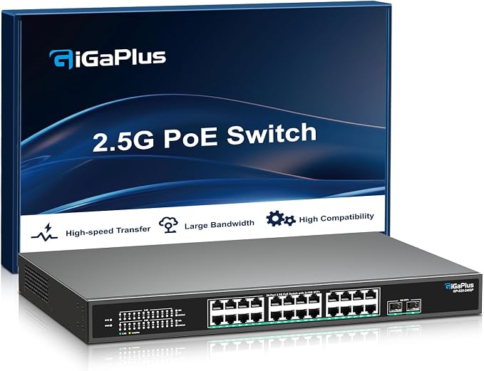 26 Port 2.5Gb Unmanaged PoE Switch by GiGaPlus