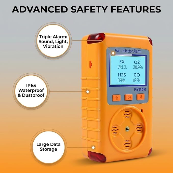 4 Gas Monitor Multi Gas Detector - Image 6