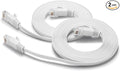 BUSOHE Cat6 Ethernet Cable 15FT 2Pack White, Cat-6 Flat RJ45 Computer Internet by BUSOHE