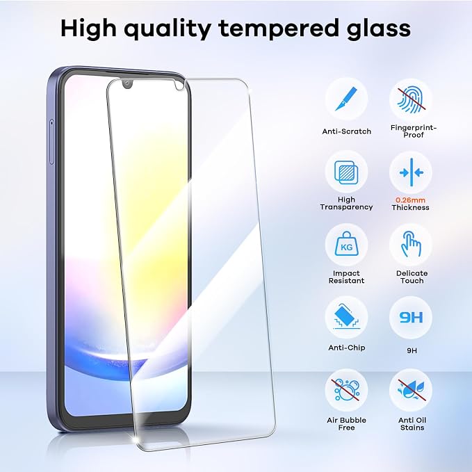 4+4 Pack for Samsung Galaxy A25 5G Screen Protector & Phone Camera Lens - Image 3