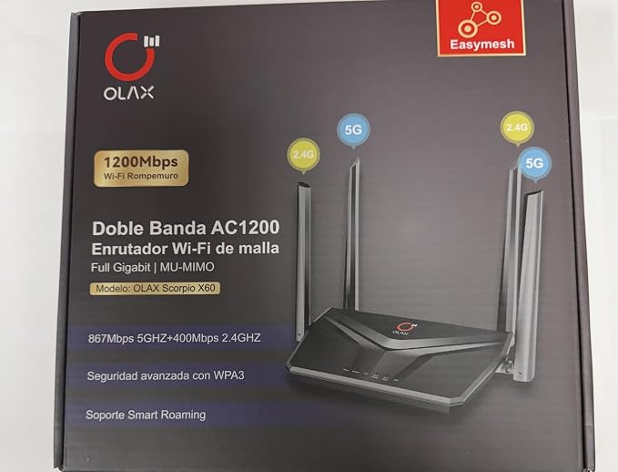 OLAX Scorpio X60 AC1200 Dual Band WiFi Router, 1200Mbps Wireless Mesh Router by Unknown