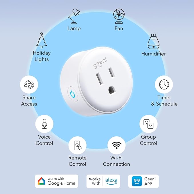Geeni Dot Smart Plug with 2.4GHz WiFi Connectivity – 1-Pack Compact, - Image 2