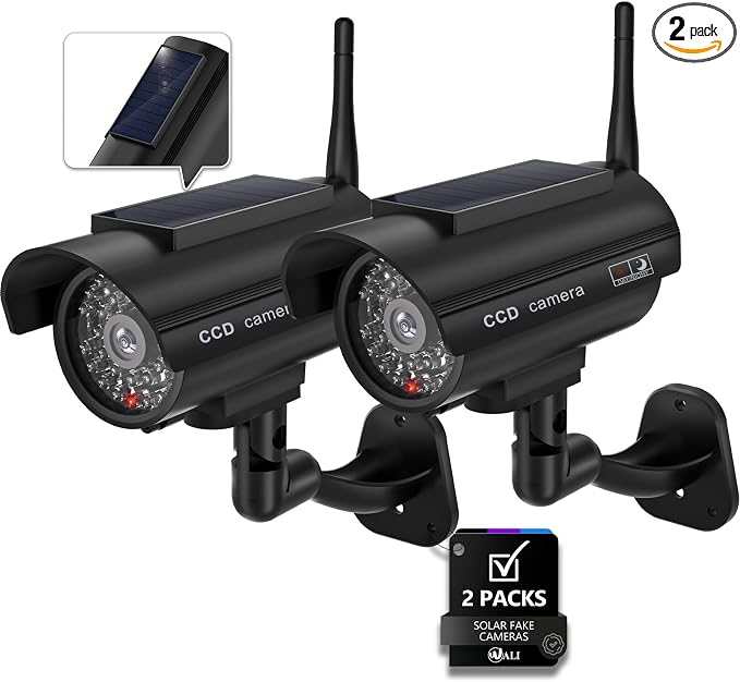 WALI Dummy Fake Camera, Solar Powered Fake Security Camera by WALI
