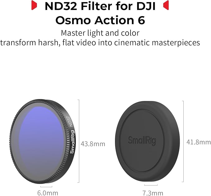 SmallRig ND32 Filter for DJI Osmo Action 6, Snap-On Polarizing Neutral Density - Image 4