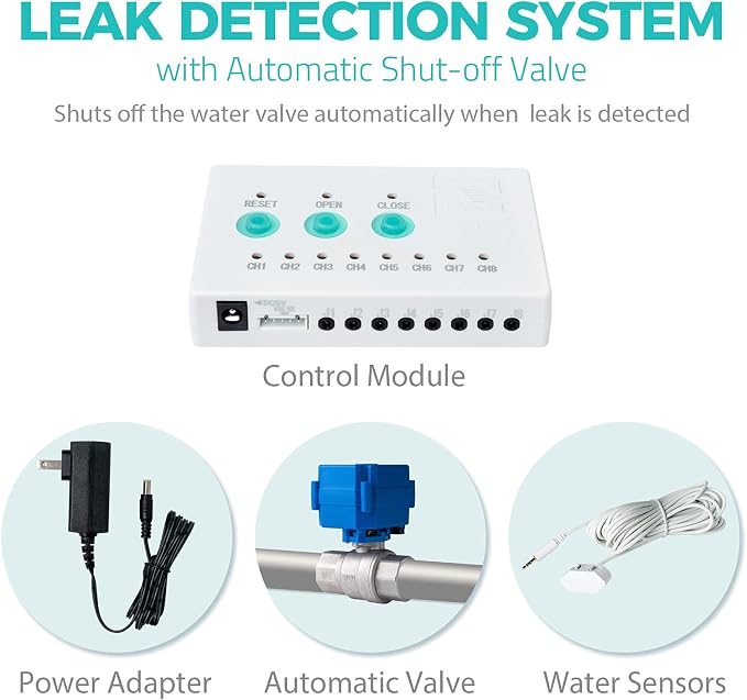 iSpring LS43 Water Leak Detector Alarm System, Automatic Shut-Off Valve and 2 - Image 2
