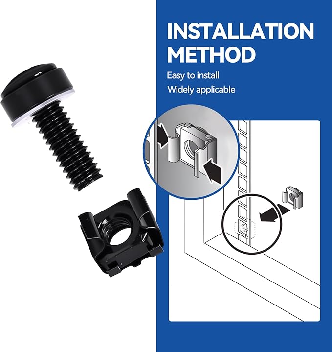 120-Pack M6 x 20mm Rack Mount Screws and Cage Nuts - Image 4