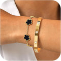 MPRAINBOW Womens Stackable Gold Bracelets Jewelry, 18K Gold Plated Floral by MPRAINBOW