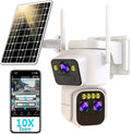 Triple-Lens Solar Security Cameras Wireless Outdoor, 360 PTZ Cameras by Luovisee