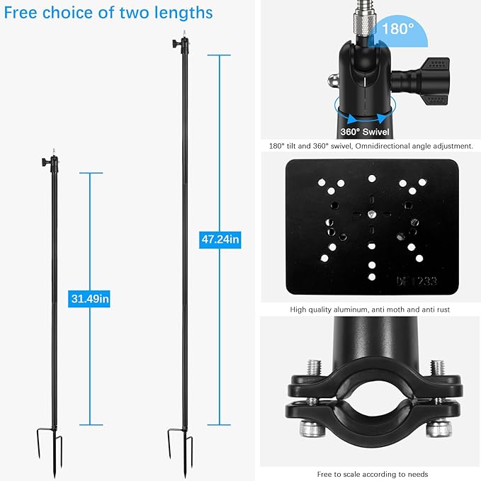 Ground Stake Mount for eufy Solocam S340/E30/S330, Reolink Argus PT 3MP/4MP/5MP - Image 2