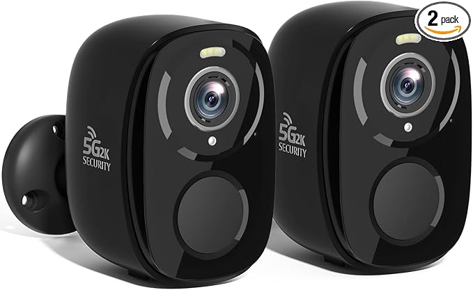 Rraycom 2Pack 5G/2.4G WiFi Security Cameras Wireless Outdoor, 2K Battery by Rraycom