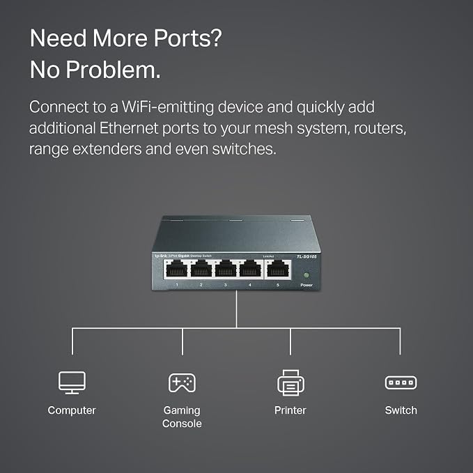 TP-Link 5 Port Gigabit Ethernet Network Switch | Ethernet Splitter | Sturdy - Image 4