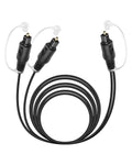 Digital Optical Audio Splitter 1 in 2 Out, Toslink Fiber Optic 1 Male to 2 Male by RIIEYOCA