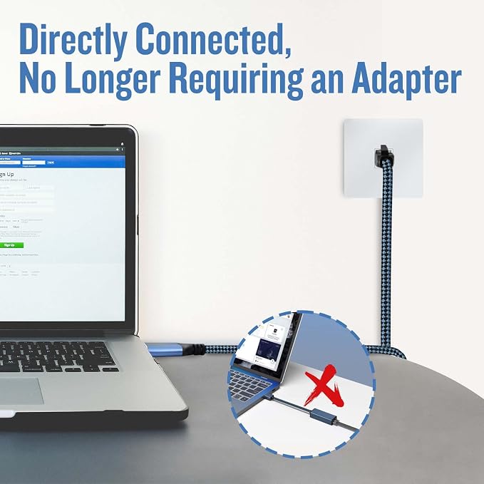 USB C to Ethernet Cable, 2Ft Type C to RJ45 Cable, USB C to Gigabit Ethernet - Image 3