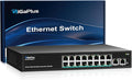 18-Port 10Gb Unmanaged PoE Ethernet Switch by GiGaPlus