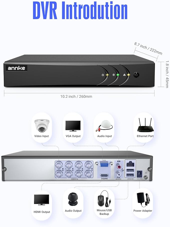 ANNKE 3K Lite 8 Channel Hybrid 5-in-1 Security Digital Video Recorder, H.265+ - Image 8