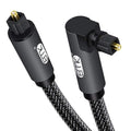 EMK 90 Degree Toslink Optical Cable 360 Degree Free-Rotating Plug Fiber Optic by EMK