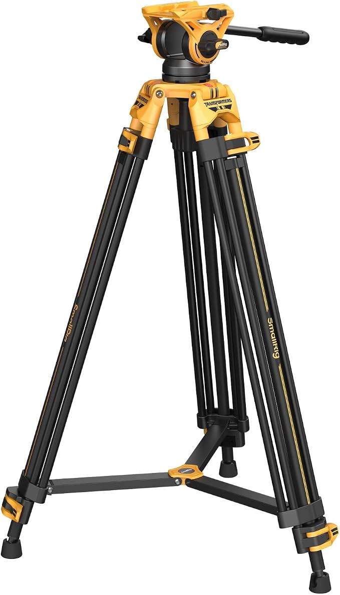 SmallRig AD-01 73''/186cm Heavy-Duty Fluid Head Tripod Bumblebee Edition by SmallRig