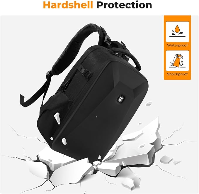 K&F CONCEPT Camera Backpack, Hardshell Photography DSLR Camera Bag - Image 5