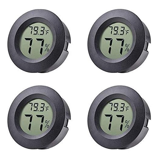 4-pack Mini Hygrometer Thermometer Fahrenheit Indoor Room Round Humidity by BuynowonVeanic