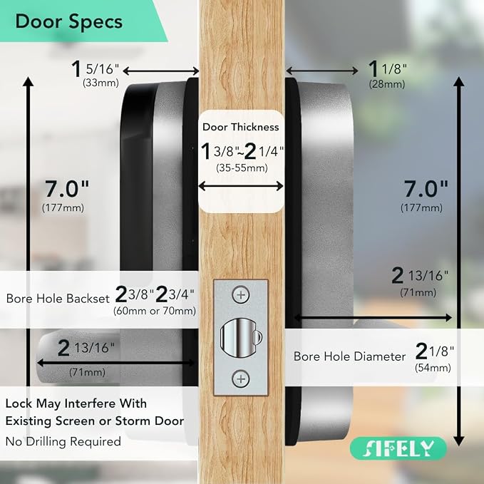 Built-in WiFi Fingerprint Smart Door Lock - Image 6