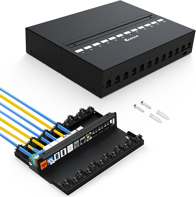 12 Port Patch Panel Blank Keystone Patch Panel Shielded Compatible by Enmane