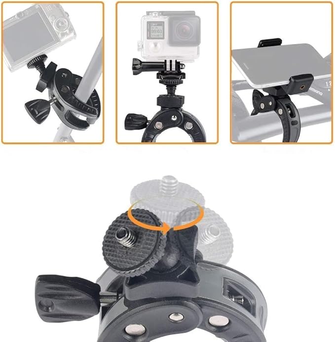 UTEBIT Camera Mount Clamp, Umbrella Clamp Motorcycle Camera Pole Mount Desk - Image 2