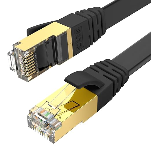 Ercielook CAT8 Ethernet Cable 20 ft High Speed, Shielded Flat Internet Cable by Ercielook