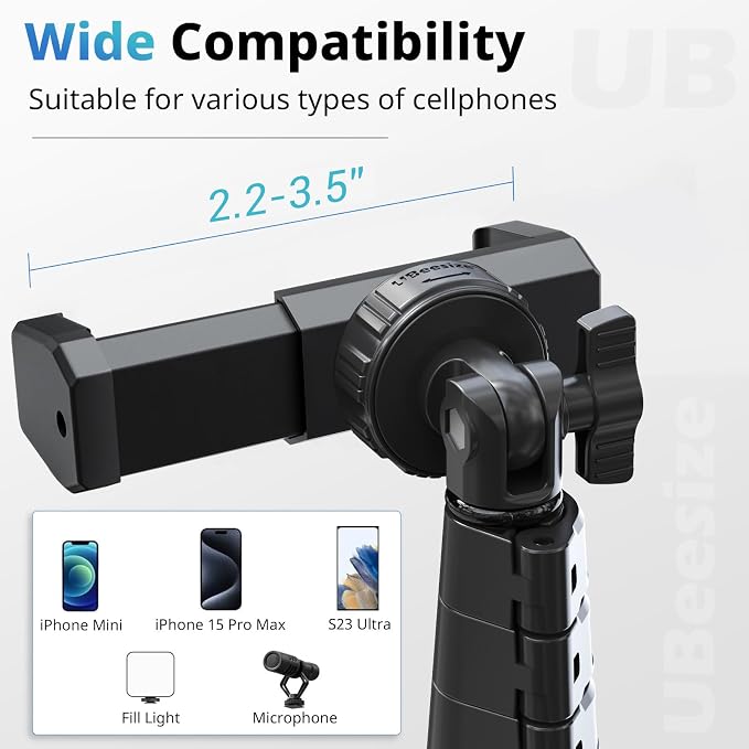 UBeesize 72" Phone Tripod & Selfie Stick, Camera Tripod Stand - Image 3