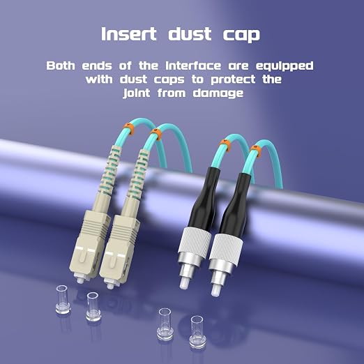 SC/UPC to FC/UPC Fiber Patch Cable OM3 50Meter/164ft 10GB/Gigabit Multimode - Image 6
