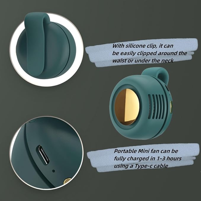 Portable Silent Mini Bladeless Fan Clip On, Mini Clip On Fan - Image 4