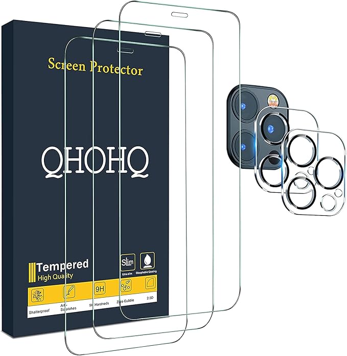 QHOHQ 3 Pack Screen Protector for iPhone 12 Pro Max 6.7" by QHOHQ
