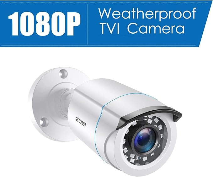 ZOSI 4 x 2MP 1080p HD-TVI Home Security Camera Outdoor Indoor 1920TVL, 80ft - Image 2