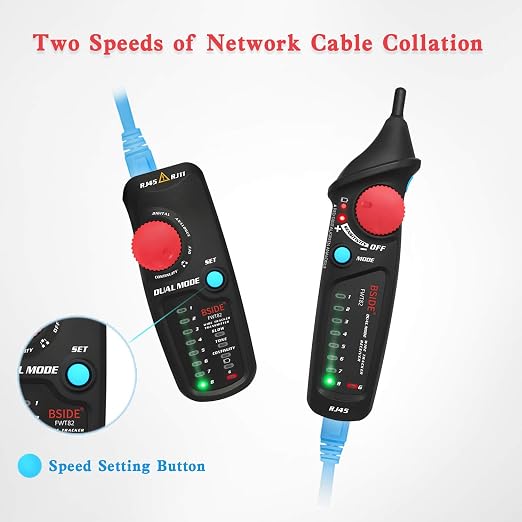 Bside Dual Mode Wire Tracker RJ11 RJ45 Network Cable Tester Toner Generator - Image 5