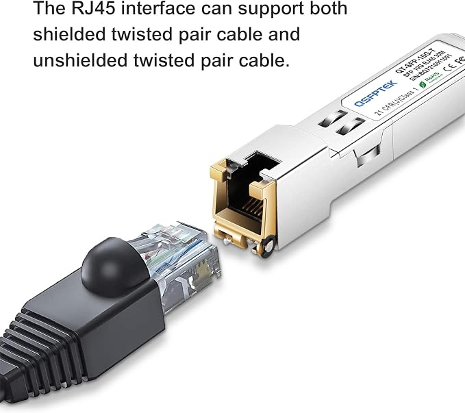 QSFPTEK 10GBASE-T SFP+ to RJ45 Module, 10Gb Copper RJ-45, Mini gbic SFP to - Image 5